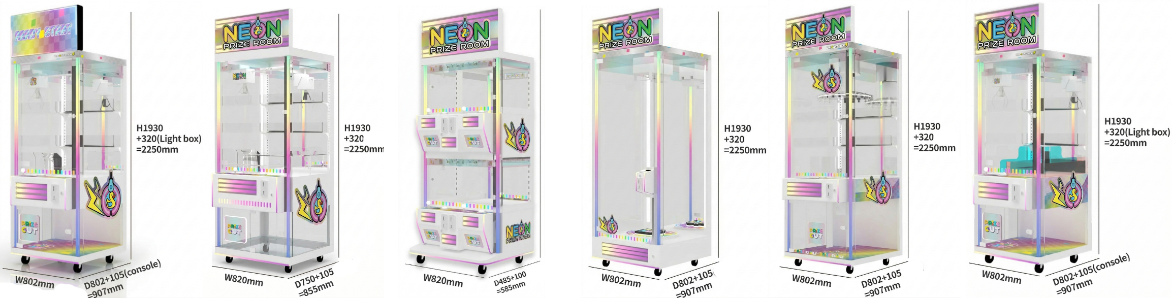 Neon Prize Room claw machine