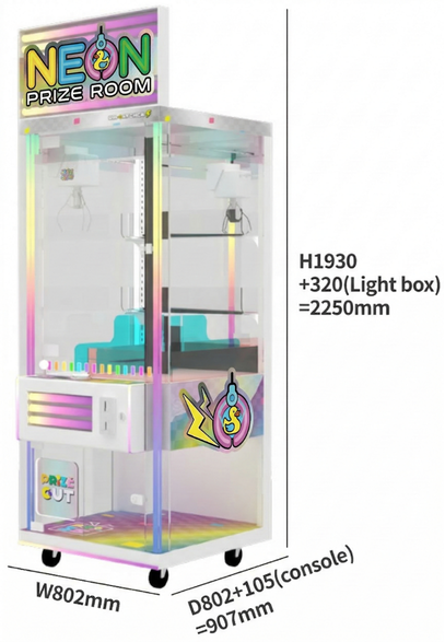 Neon Prize Room claw machine