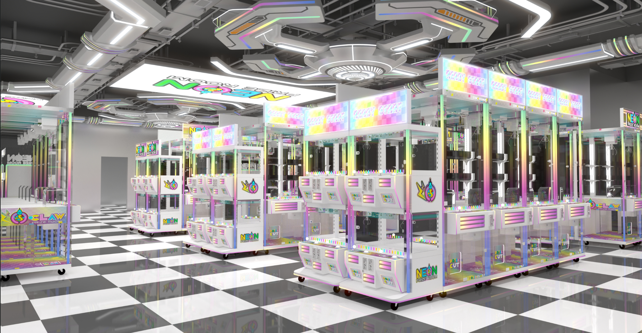 Neon Prize Room display